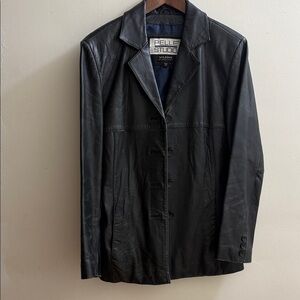 Pelle Studio Dark Leather Trench Coat